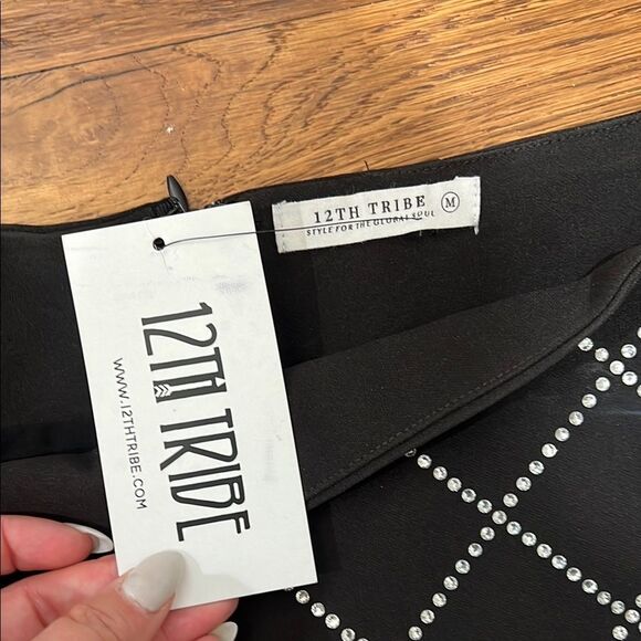 12th Tribe Black Skirt with White Accents - Picture 3 of 3